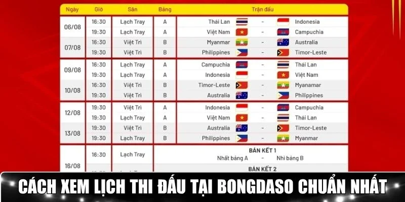 Cách xem lịch thi đấu Bongdaso chuẩn xác